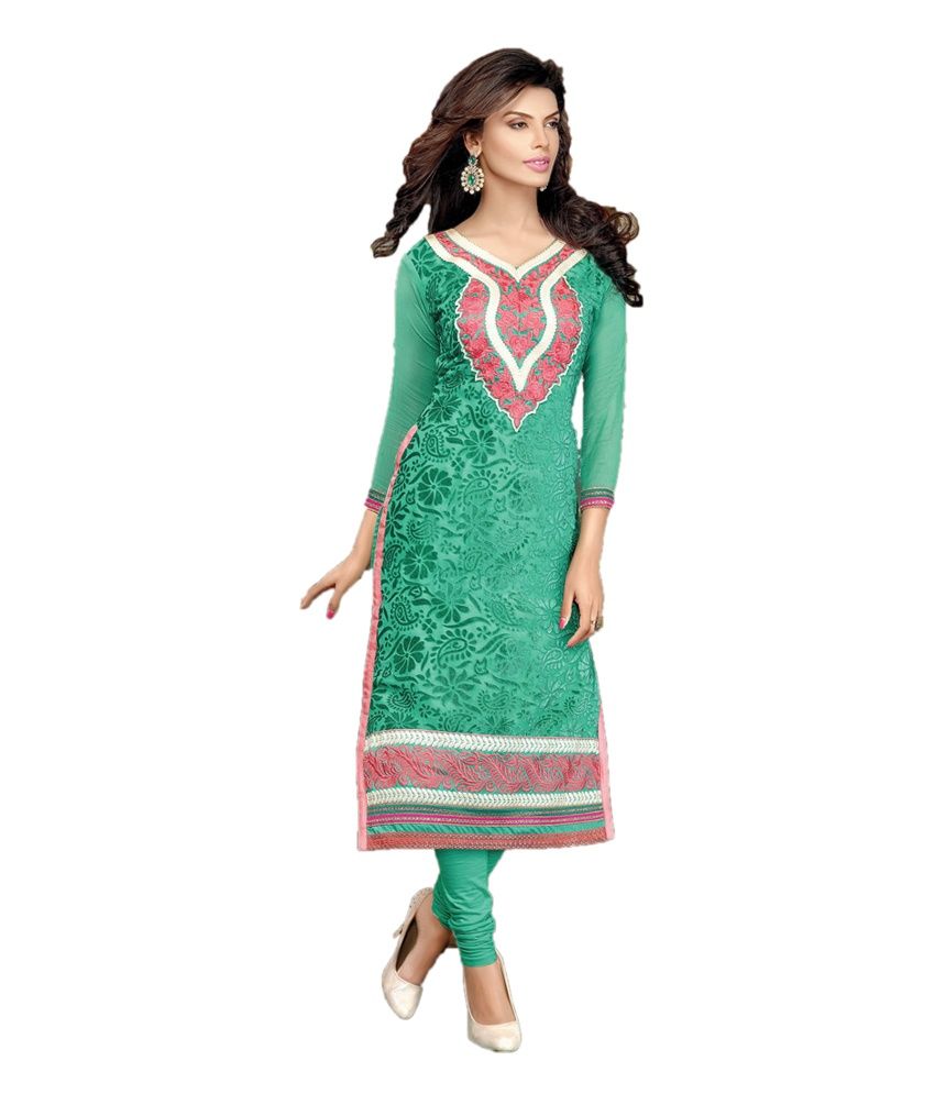 green colour party frocks