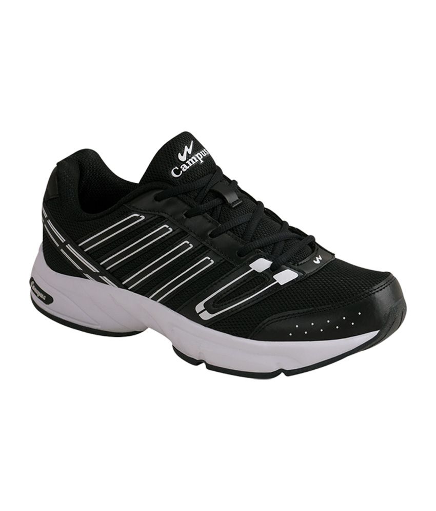 campus black sports shoes