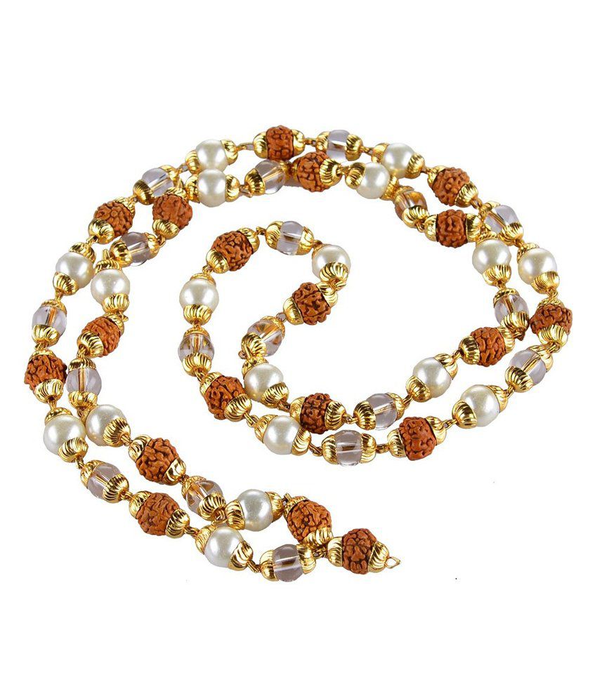     			Odishabazaar Rudraksha Crystal Pearl Combination Mala With Golden Cap