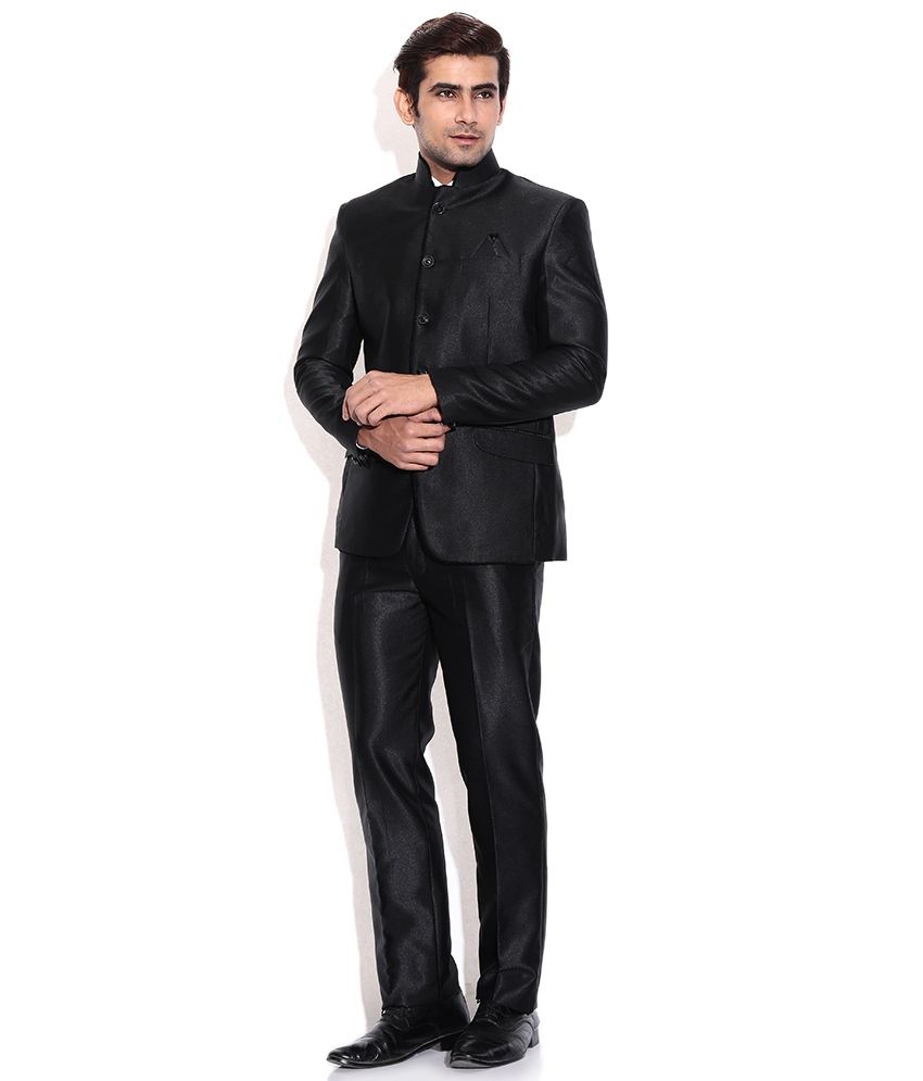 coat pant black colour Black Wear La scoot Party Designer Colour Suiting Fabric