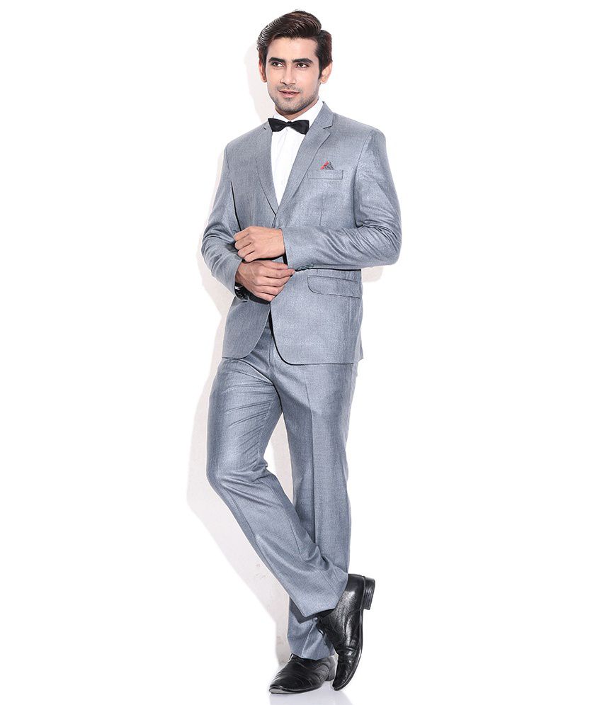 La-scoot Light Grey Colour Suiting Fabric Formal Wear Coat Pant Plain ...