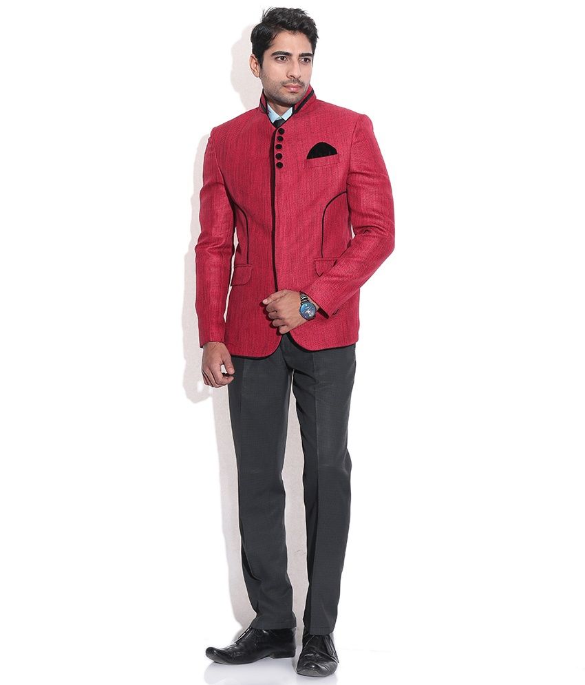 red designer coat