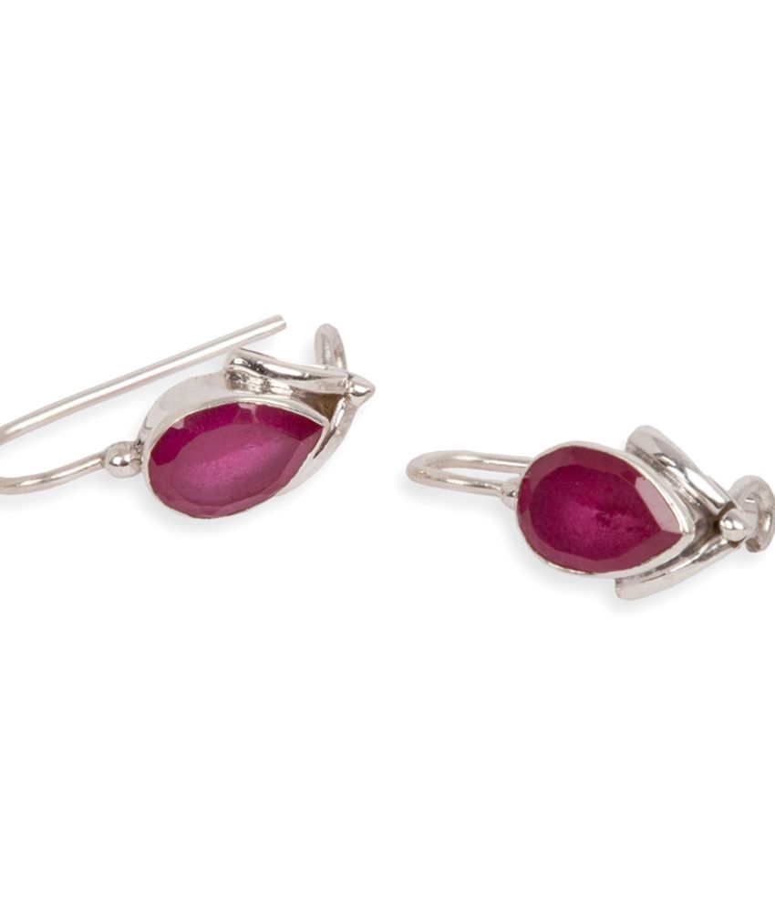 Silverwala 925 Silver Ruby Stone Earrings Silverwala 925 Silver Ruby Stone Earrings