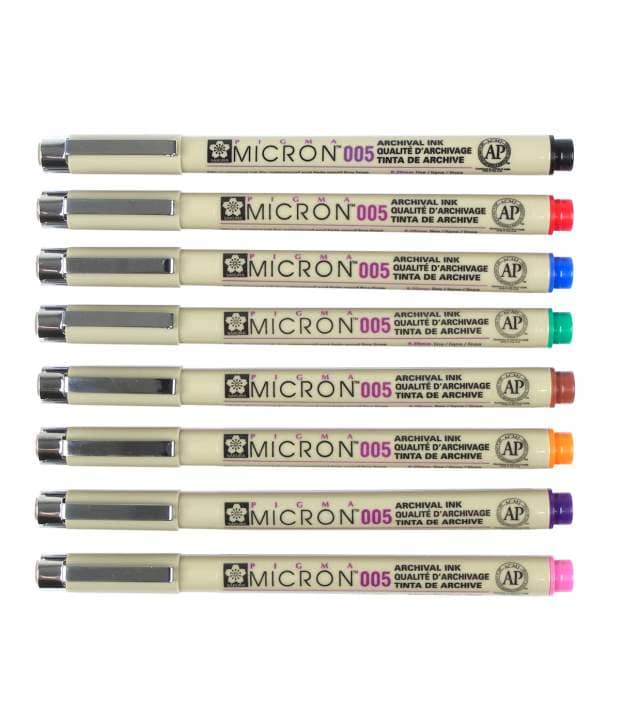 9 Stück Feinstift Set Von STA – Wasserbasierte Micro Stifte 0.05-0.8 Mm & Pinselspitze Für Zeichnen & Skizzieren