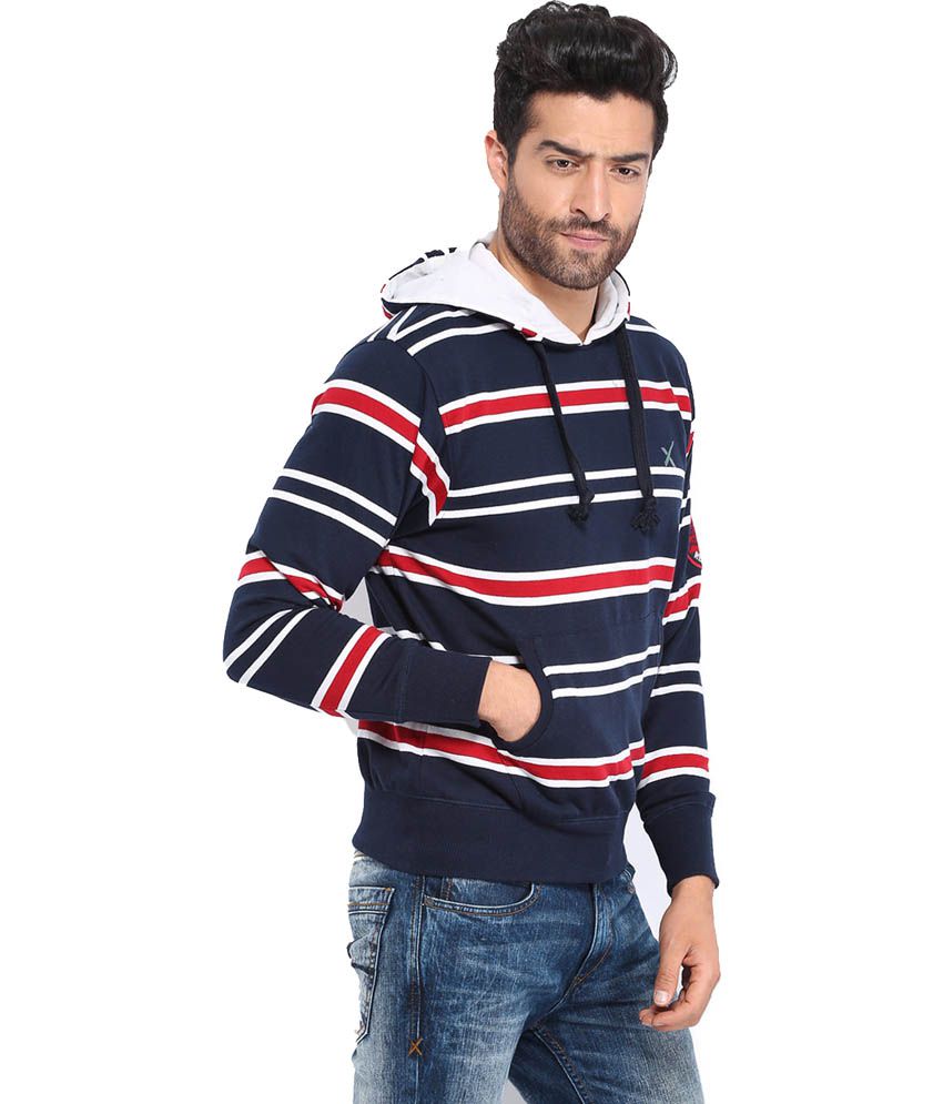 Hrx Multi Colored Striped V-neck Men's Sweatshirt - Buy Hrx Multi ...