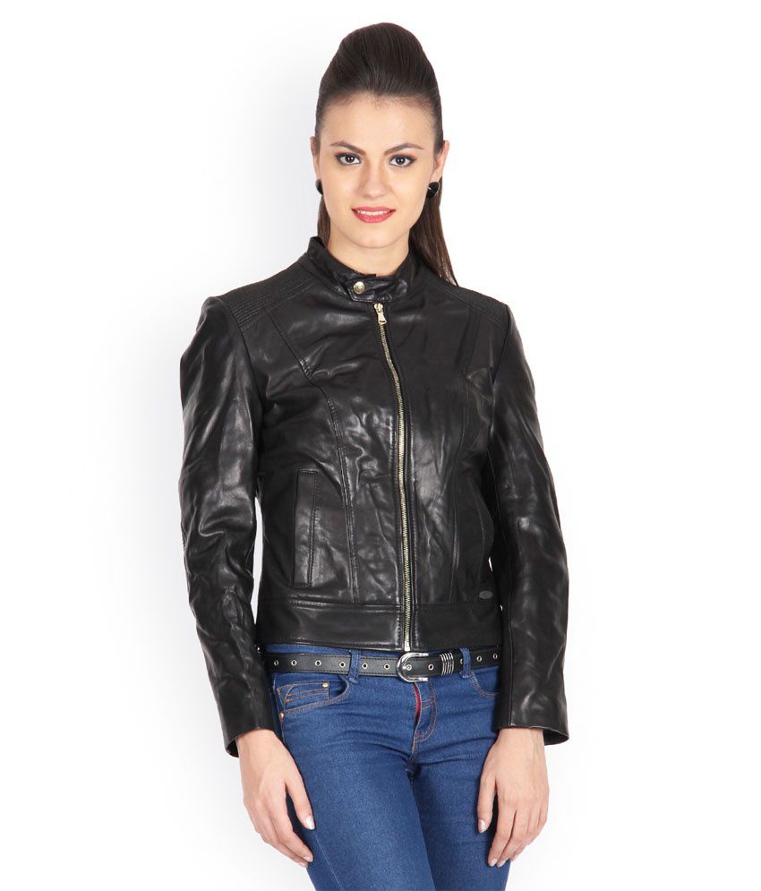 Buy Justanned Black Leather Jacket Online at Best Prices in India ...