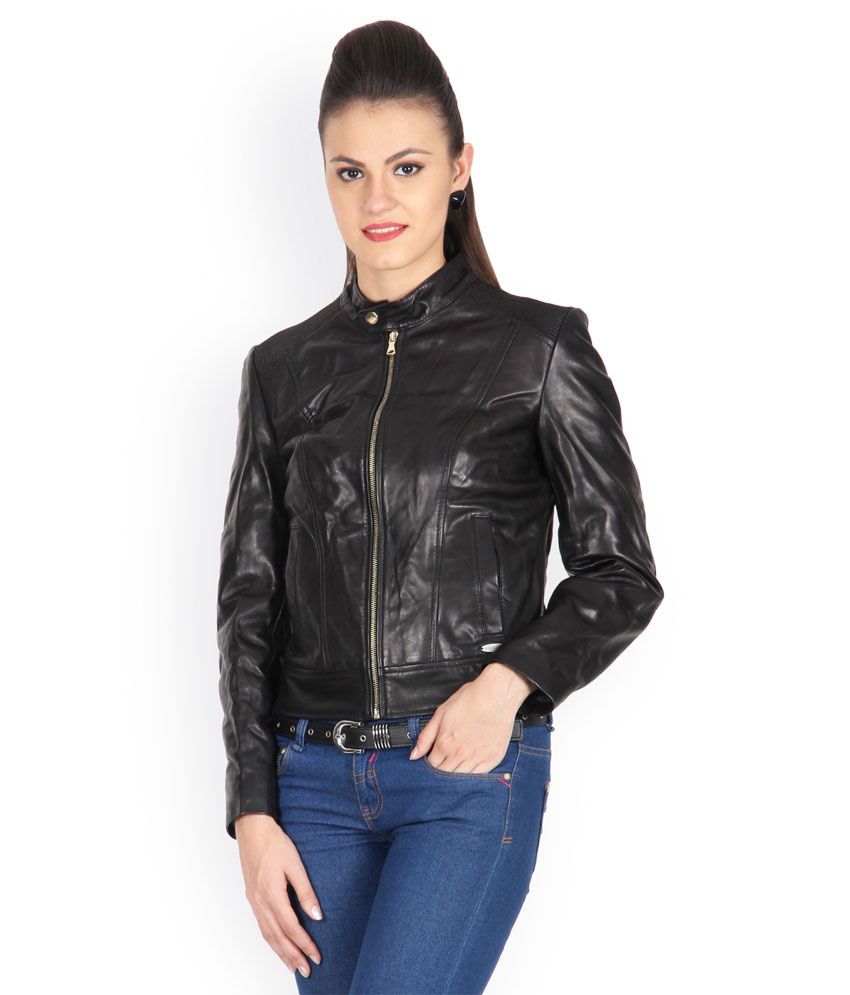 Buy Justanned Black Leather Jacket Online at Best Prices in India ...