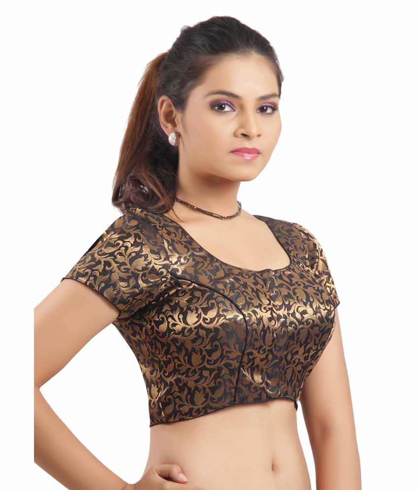 black and silver brocade blouse