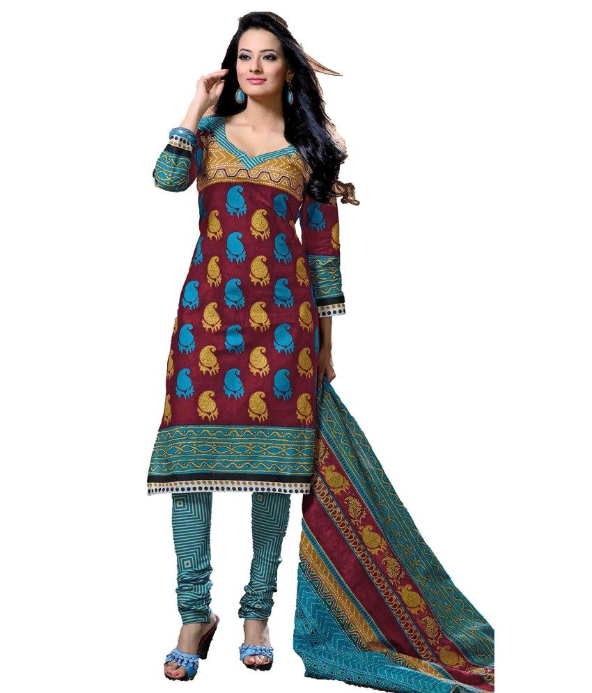 Indian Wholesale Clothing Multi Color Cotton Unstitched Dress Material ...