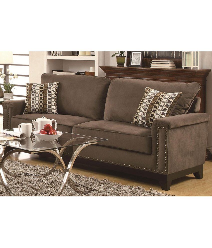 Contemporary Chocolate Velvet Sofa 3+2+1 - Buy Contemporary Chocolate