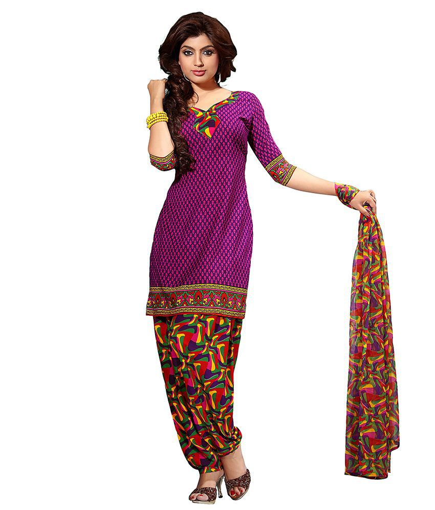 Desi Look Cotton Kurti With Patiala - Stitched Suit - Buy Desi Look ...