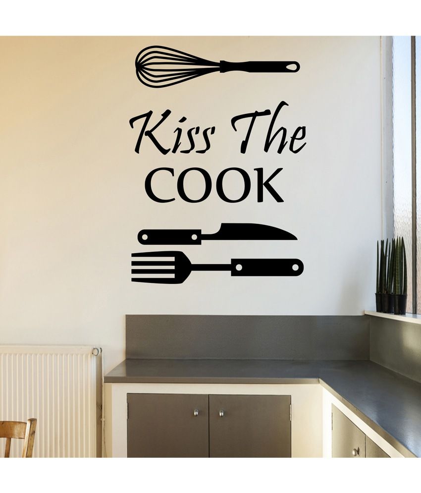 Decor Kafe Black Kiss The Cook Wall Decal Small Buy Decor Kafe Black Kiss The Cook Wall Decal Small Online At Best Prices In India On Snapdeal