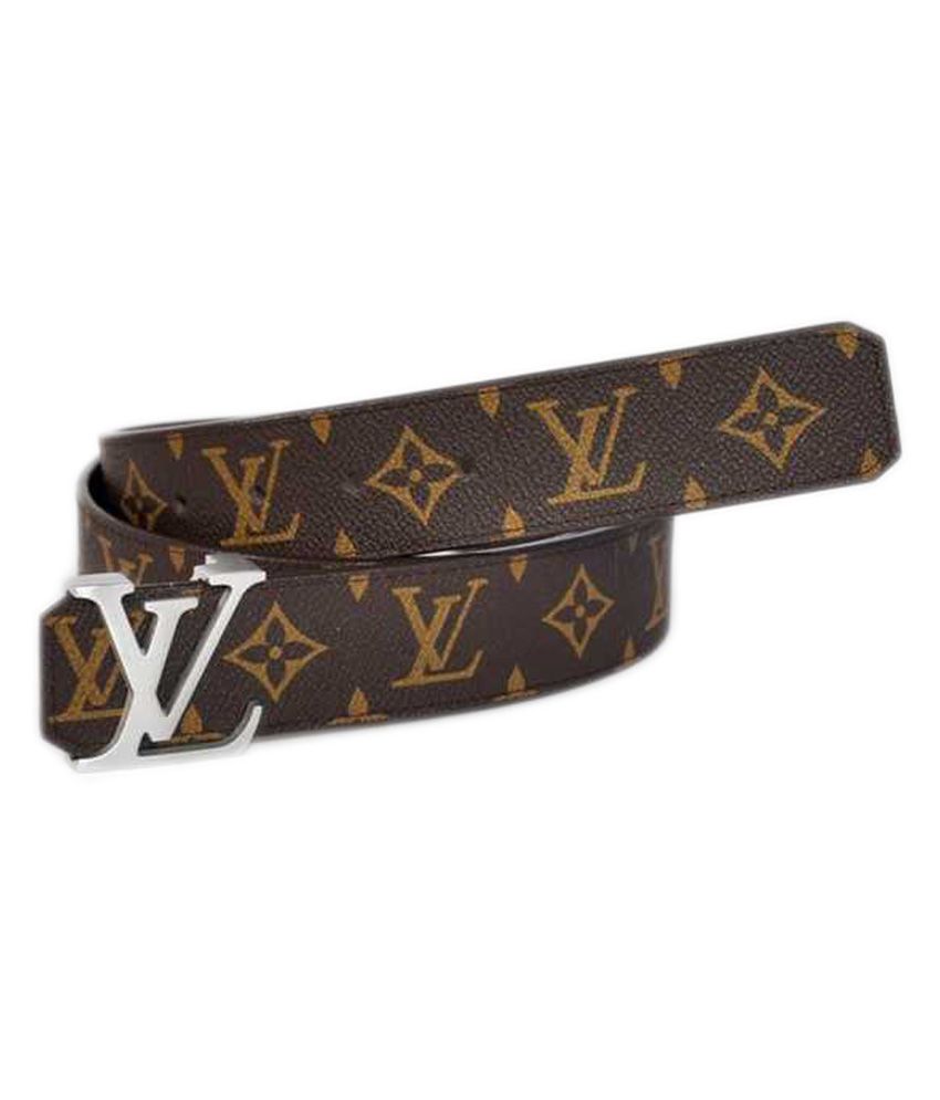 Louis Vuitton Monogram Brown Leather Belt Silver Clip: Buy Online at Low Price in India - Snapdeal