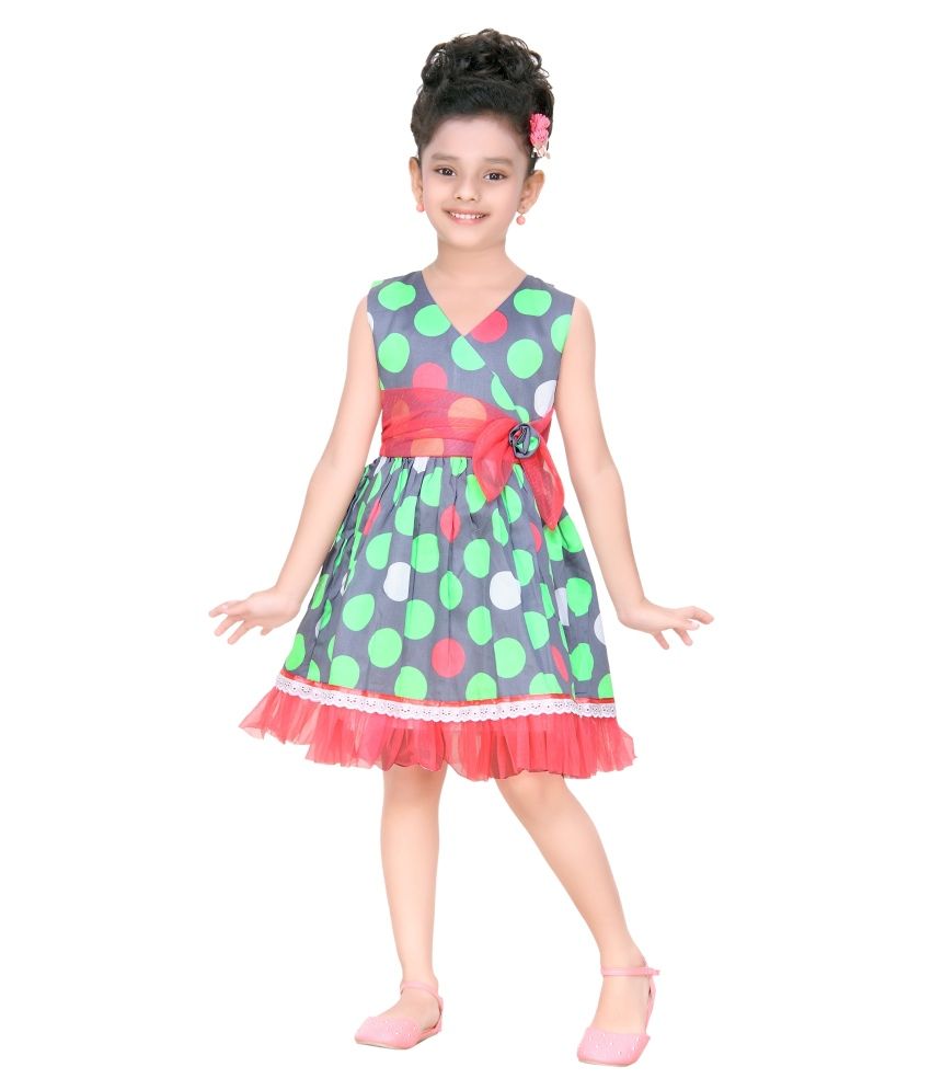 green colour party frocks