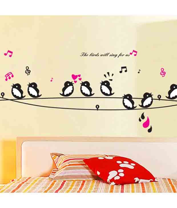     			Asmi Collection Pvc Wall Stickers Birds Will Sing