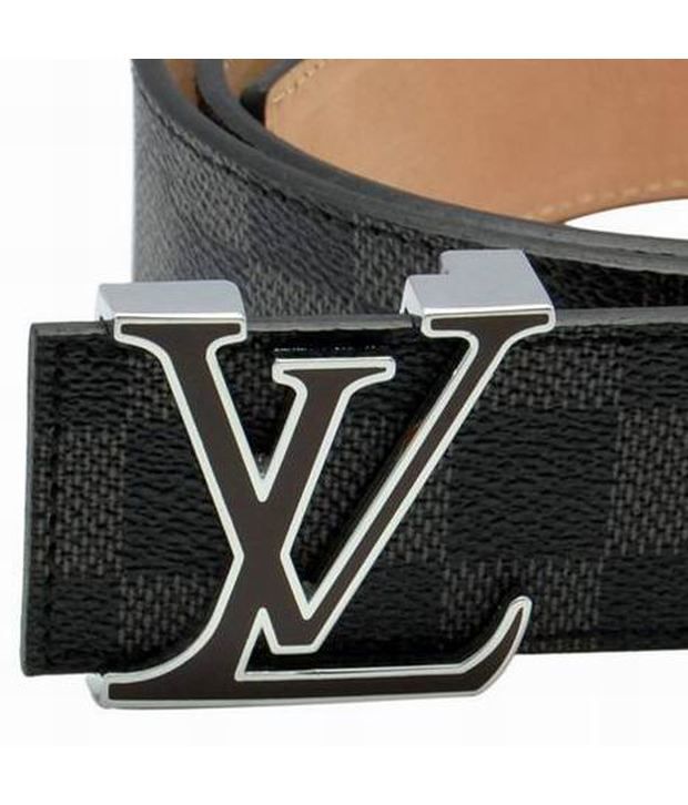 Louis Vuitton Black-grey Leather Belt - Buy Louis Vuitton Black-grey ...