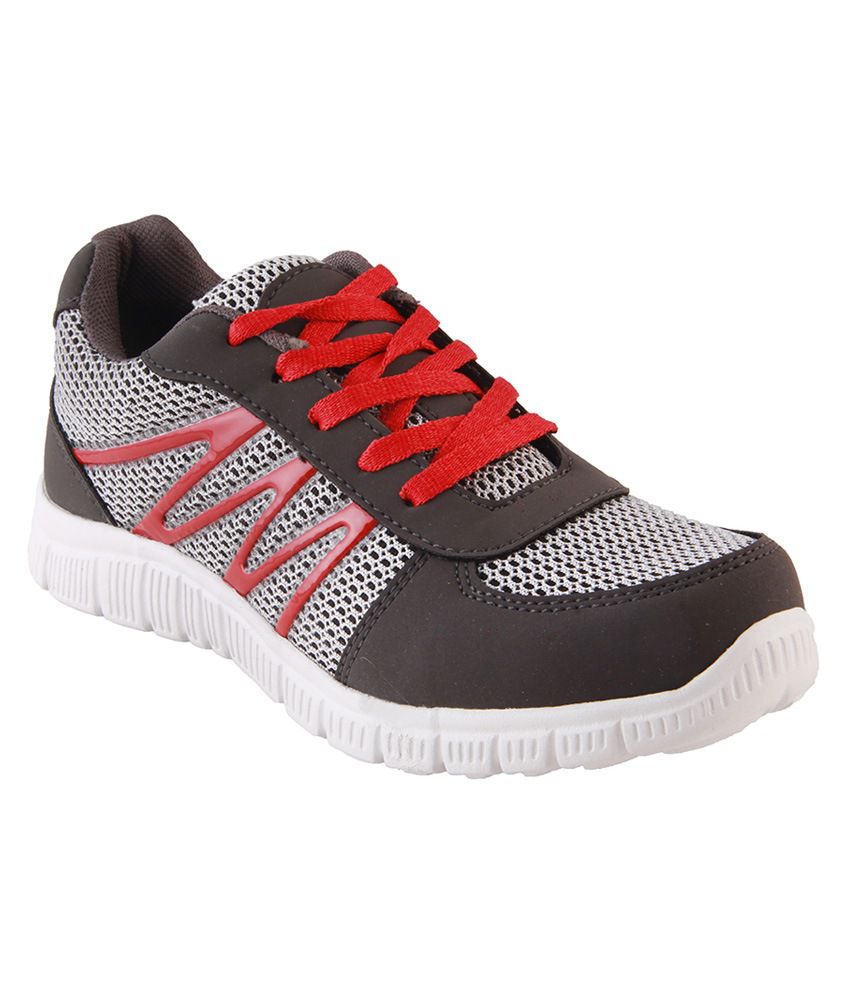 Sisa Dark Grey Red Running Sports Shoes - Buy Sisa Dark Grey Red ...