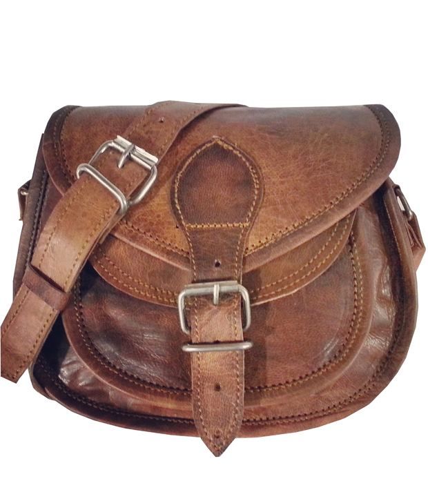 Vintage Brown Leather Sling Bag For Women - Buy Vintage Brown Leather ...