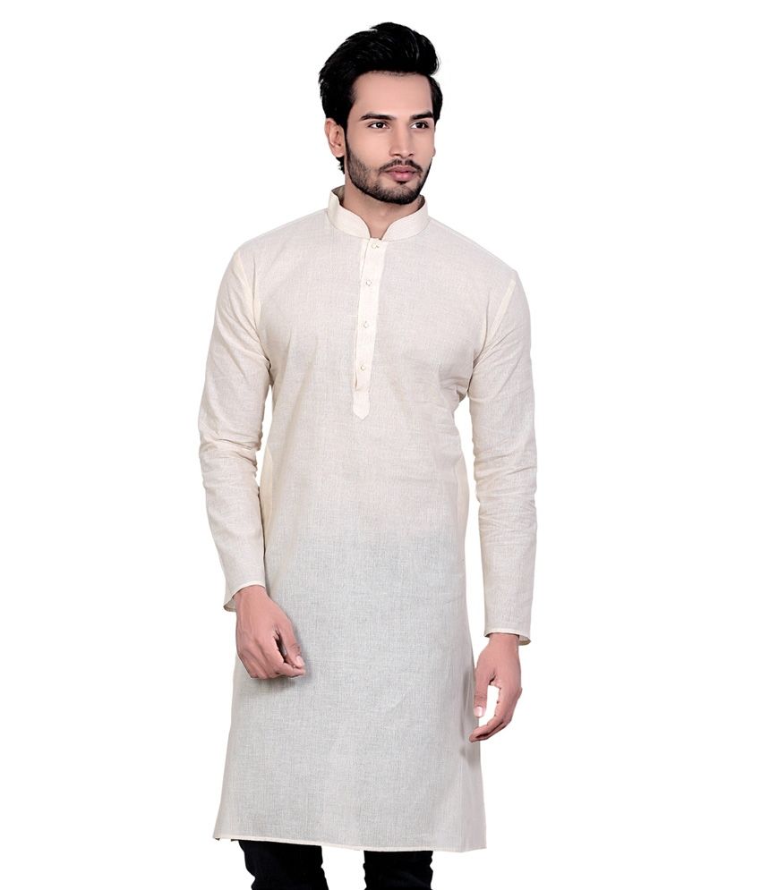 Emuze Fawn Handloom Cotton Blend Kurta For Men - Buy Emuze Fawn ...