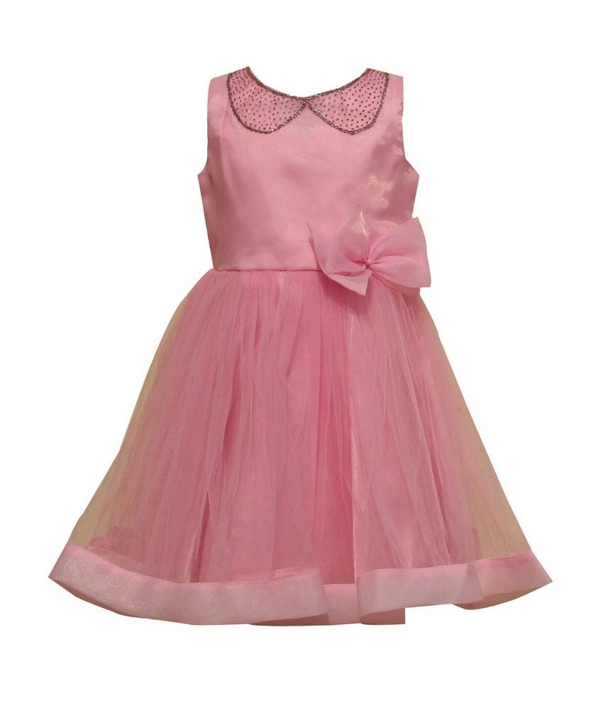 white and pink long frock