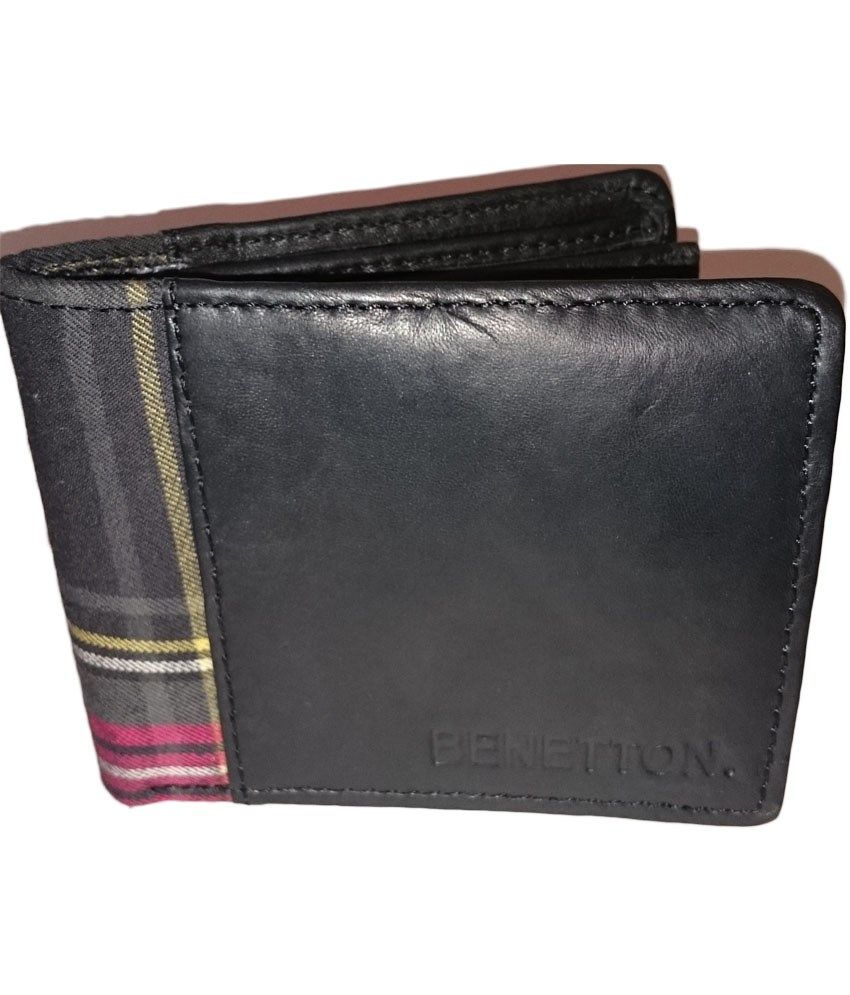 benetton men's leather wallet price