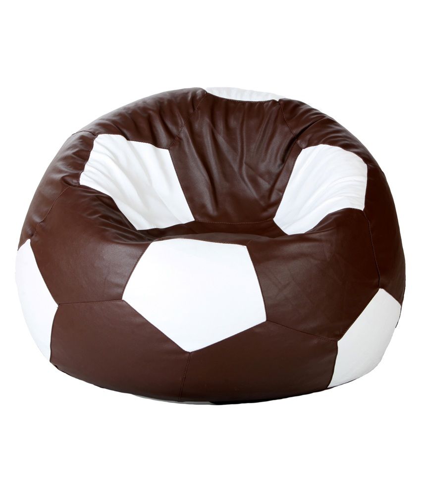 Gie Bean Bag Football Shape Xl Size Brown And White Filled Gie Bean Bag Football Shape Xl Size Brown And White Filled