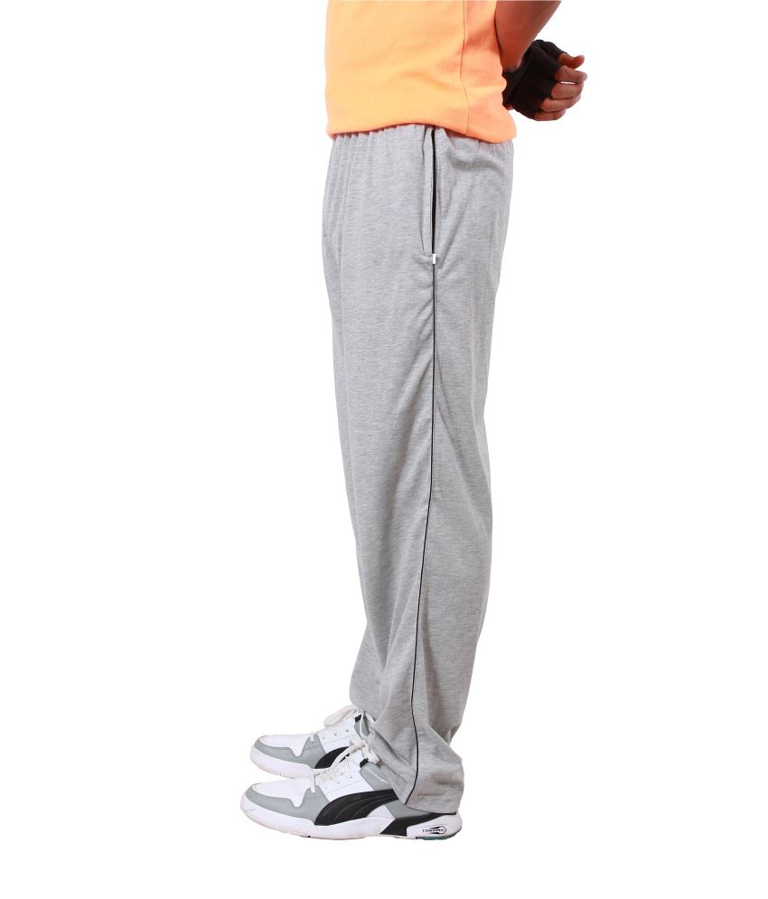 Mens Grey Cotton Track Pants With Zipper Pockets - Buy Mens Grey Cotton ...