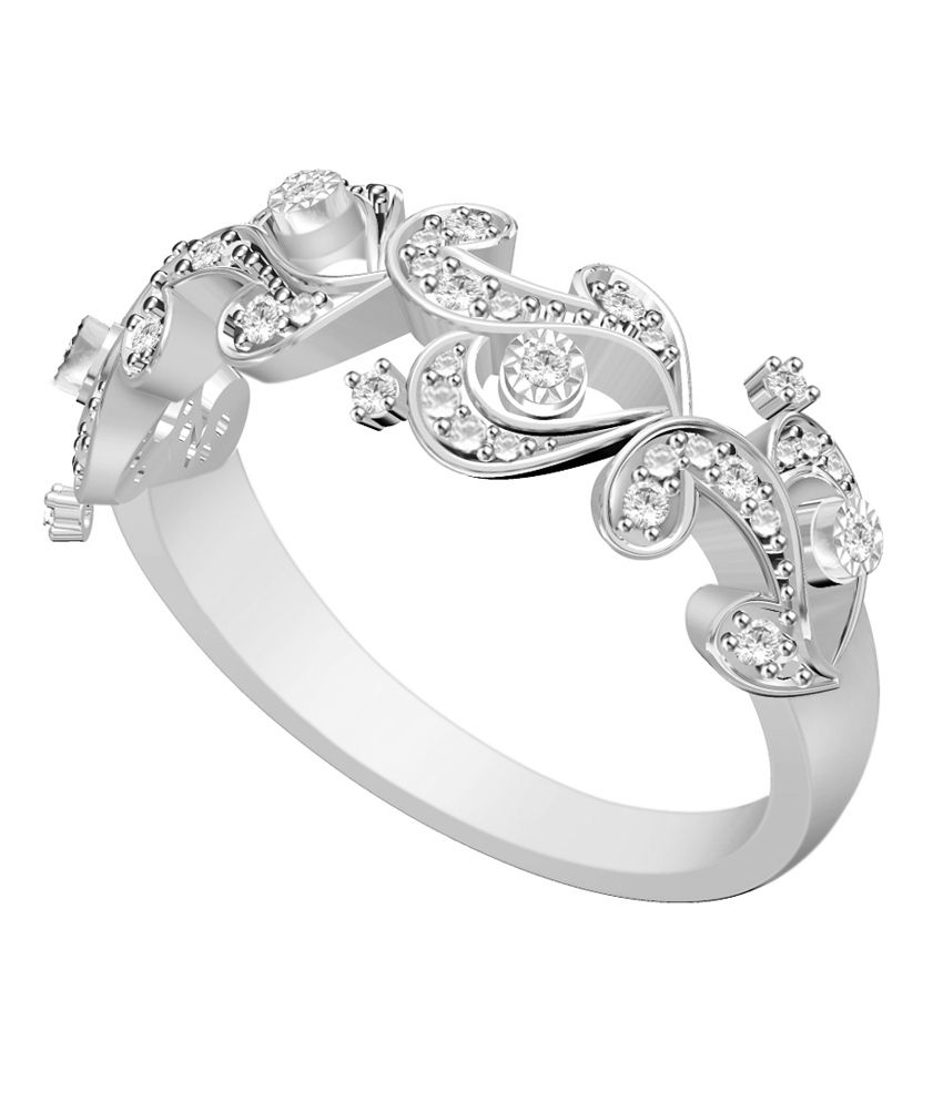 Vivre Jewels White German Silver Wedding Band Ring: Buy Vivre Jewels