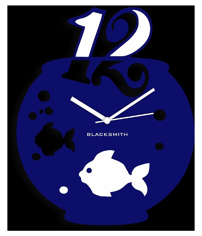 Blacksmith Dark Blue White Aquarium Wall Clock Buy Blacksmith Dark Blue White Aquarium Wall Clock At Best Price In India On Snapdeal