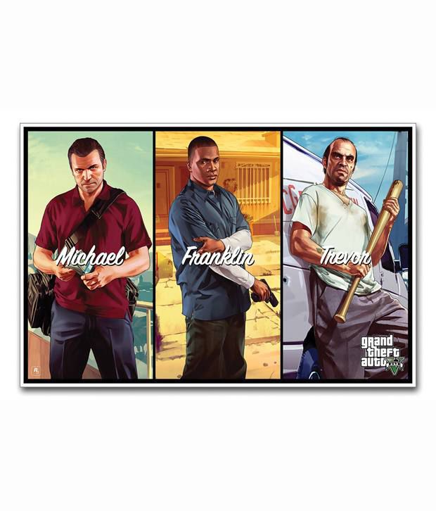     			Artifa Glossy Michael Franklin And Trevor Grand Theft Auto 5 Poster
