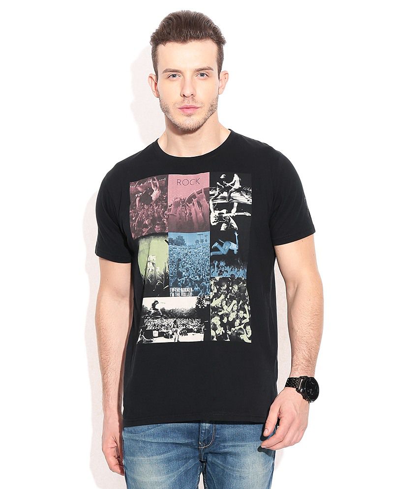 ... Buy Pepe Jeans Black Cotton T-shirt Online at Low Price - Snapdeal.com