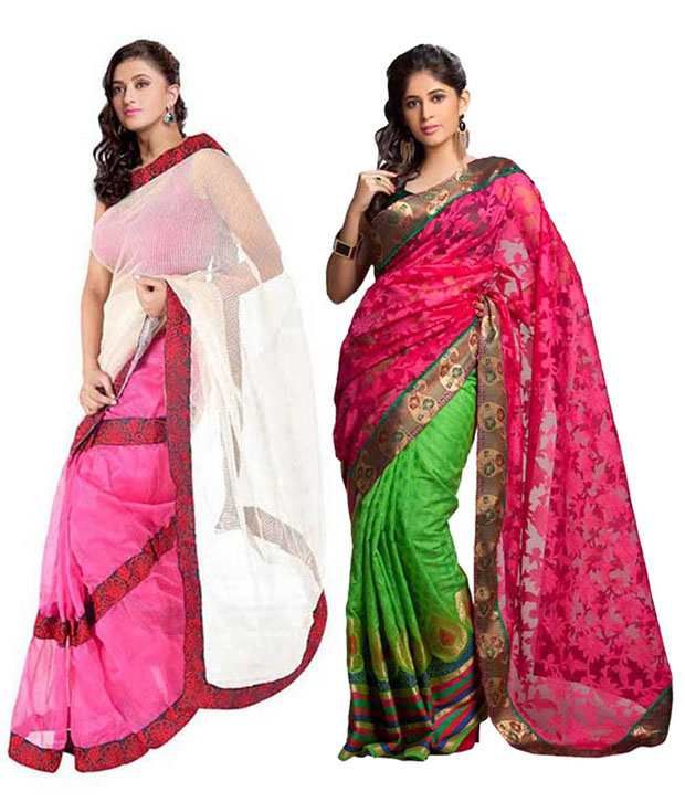 Kataan Bazaar Combo Of Half Half Sarees Buy Kataan Bazaar Combo Of Half Half Sarees Online At Low Price Snapdeal Com