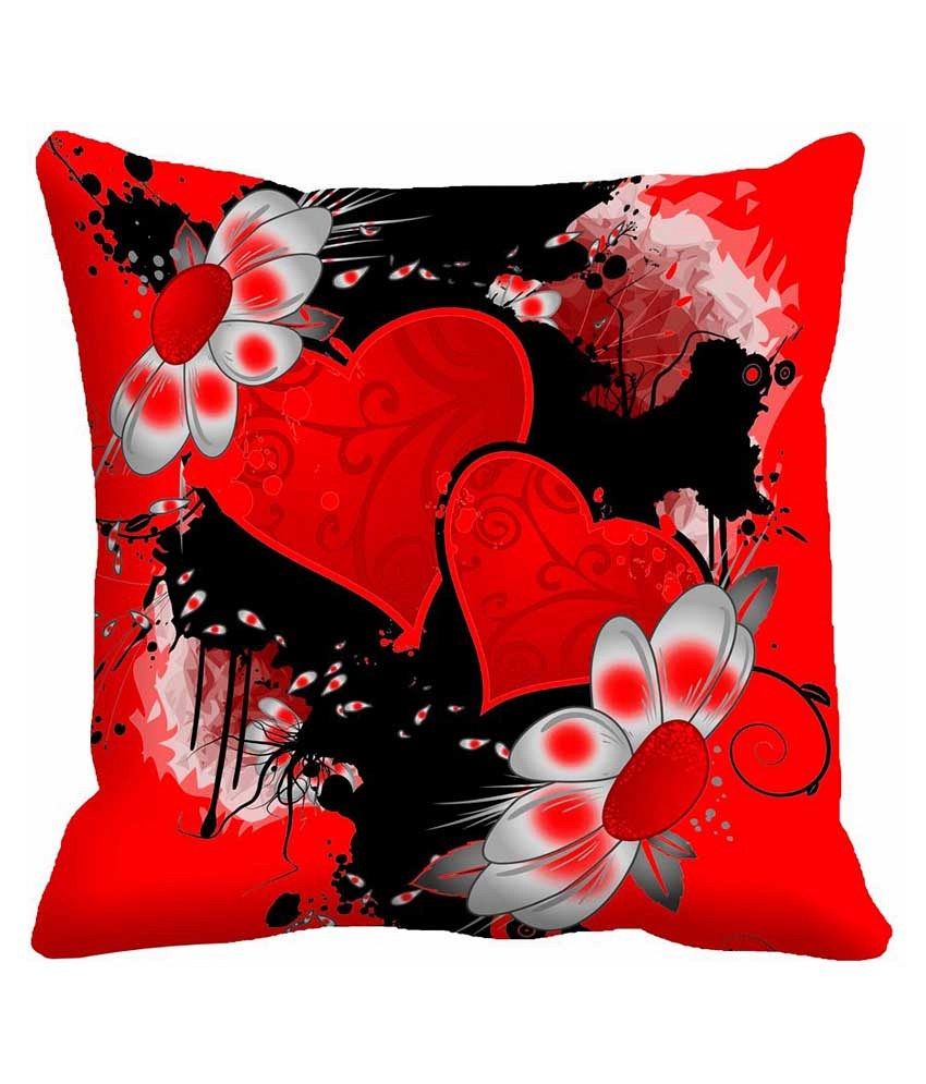 Mesleep Red Contemporary Satin Cushion Cover 1 Cushion Cover: Buy ...