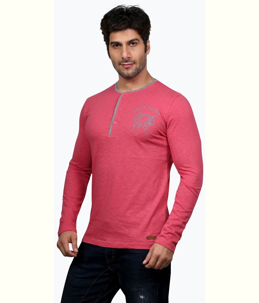 mens pink henley shirt