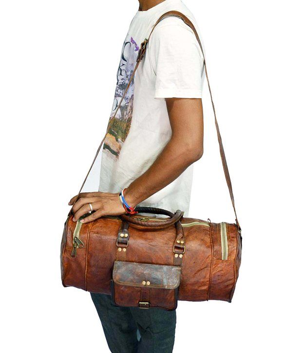 Digital Rajasthan Duffel Bag In Round Shape Leather Bag -24 Inch(w)*10 ...