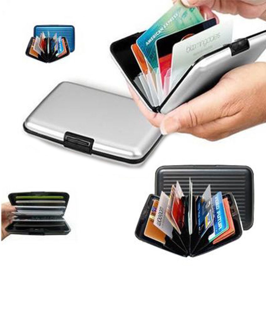 Security Set Of 3 Multicolor Aluminium Credit Card Wallet: Buy Online ...