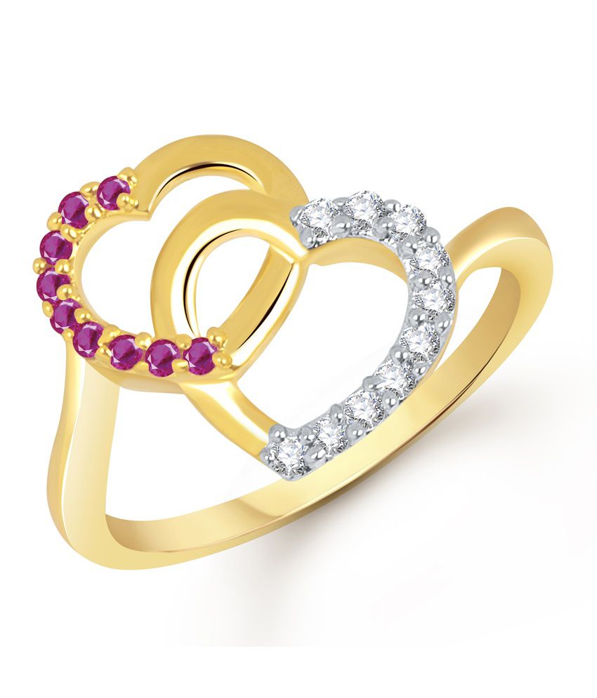 Vk Jewels You Me Heart Gold And Rhodium Plated Ring Buy Vk Jewels You Me Heart Gold And