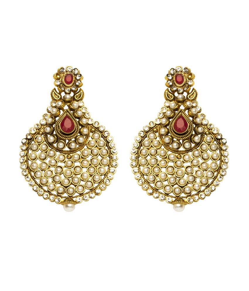 Joyas Designer Ethnic Maroon Earring Set For Women_1e174150_mr - Buy ...