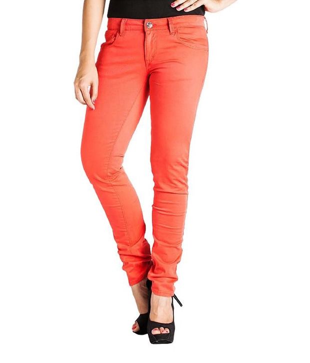 orange jeggings