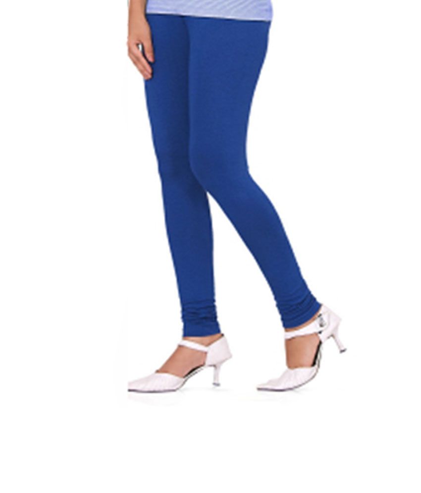 Buy Women's Premium Cotton Lycra 4 Way Stretchable Leggings Combo Pack of 2  White and Blue at