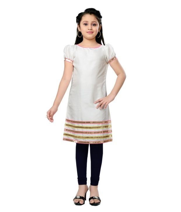 white silk kurti