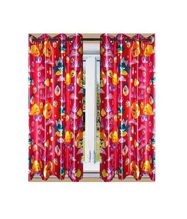 Curtains By Maya Designs Red Poly Cotton Baby Themes Kids Room ...