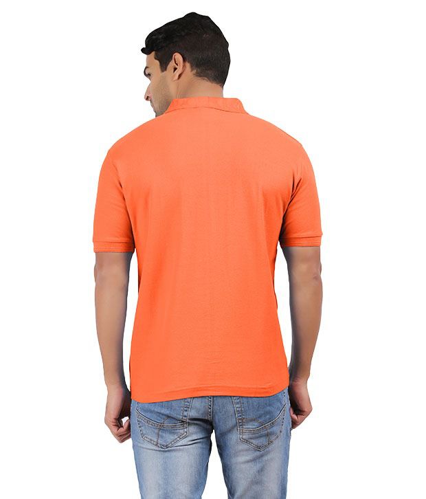 Hbhwear Mens Orange Collared Plain T-shirt - Buy Hbhwear Mens Orange ...