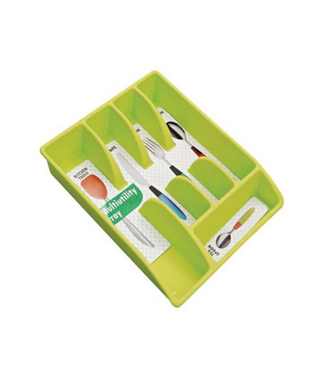 House Of Gifts Green Cutlery Organizer Tray Buy House Of Gifts Green