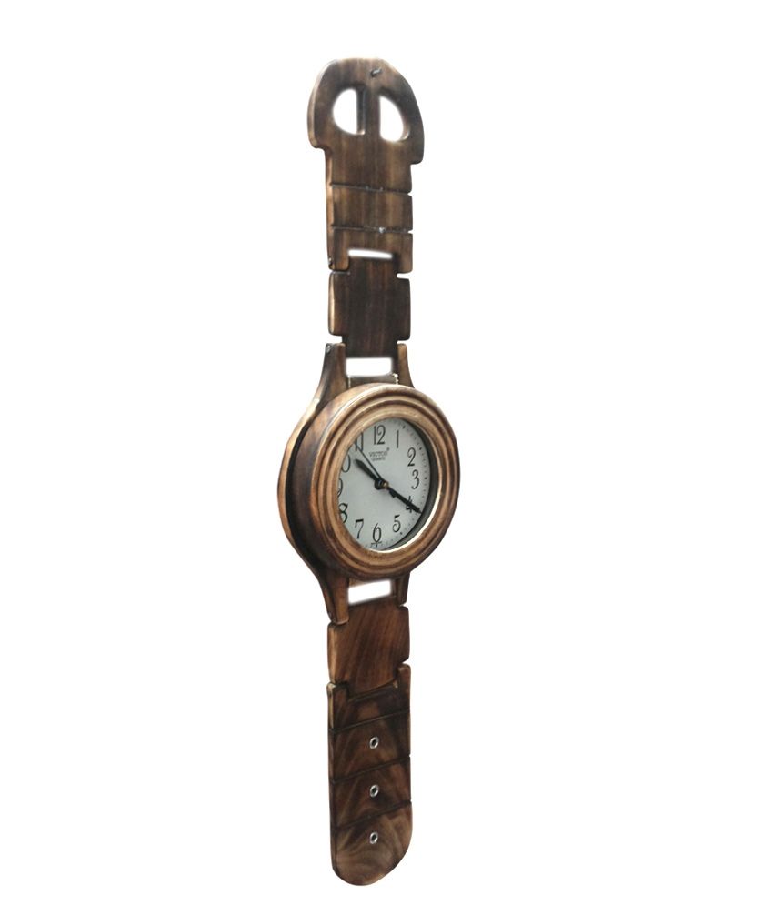 Vareesha Wooden Wrist Watch Shape Wall Clock Buy Vareesha Wooden Wrist