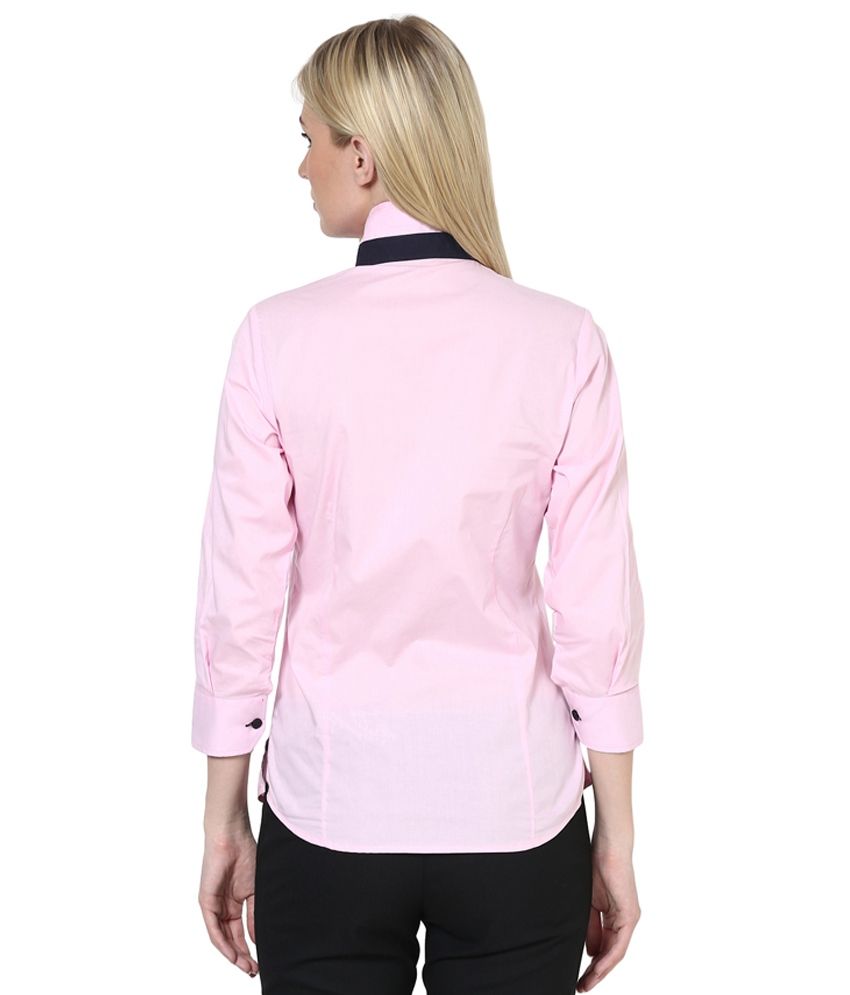 pink cotton shirt ladies