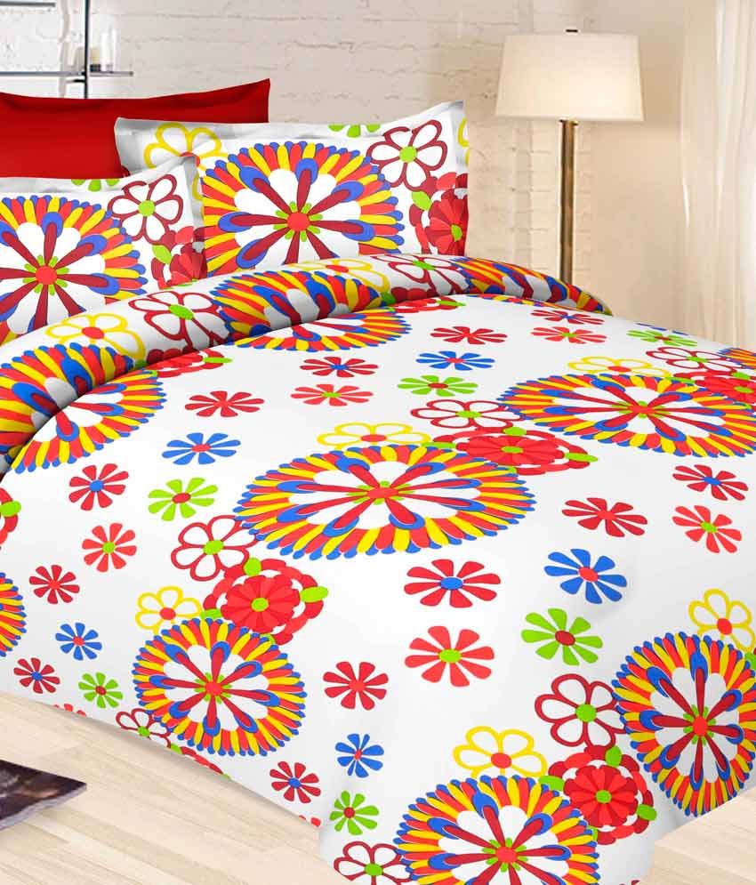 Jaipur Printex Multi Colour Cotton Printed Double Bed Sheets Buy
