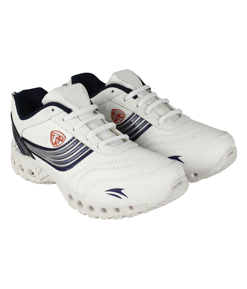 white canvas running shoes
