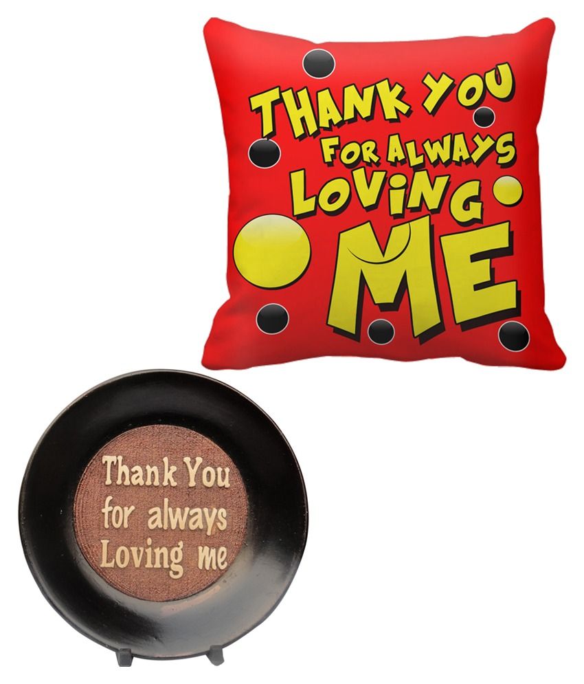 Tiedribbons Thank You For Always Loving Me Cushion Cover And Plaque Gift For Valentine Buy Online At Best Price Snapdeal