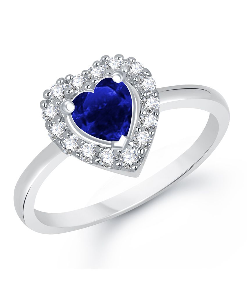 Vk Jewels Blue Bell Heart Shape Rhodium Plated Ring: Buy Vk Jewels Blue ...